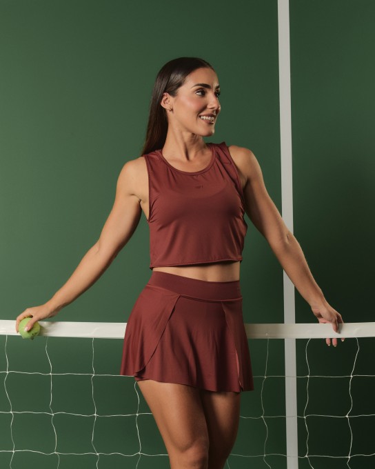 CAMISETA CROPPED MARROM