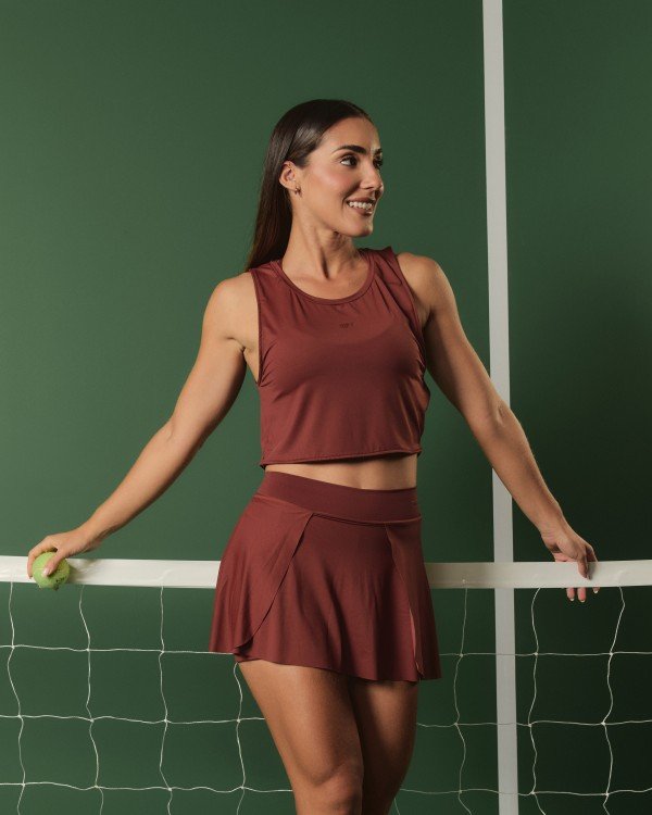 CAMISETA CROPPED MARROM