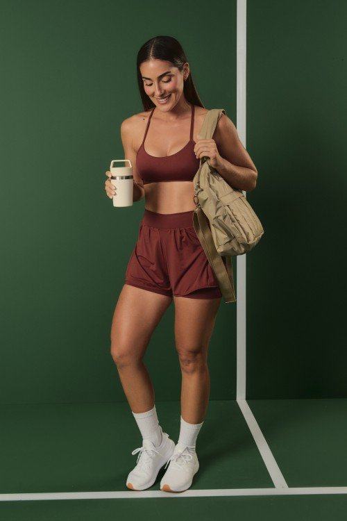 SHORT BOLSO LATERAL MARROM