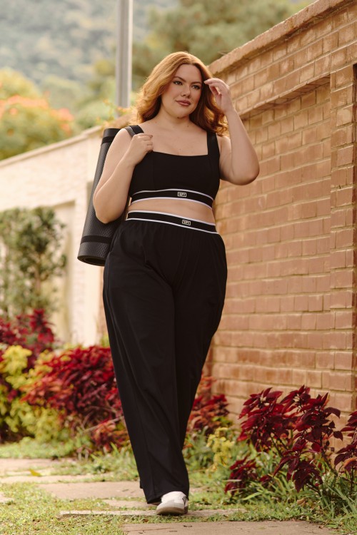 Top Decote Quadrado Casual Preto
