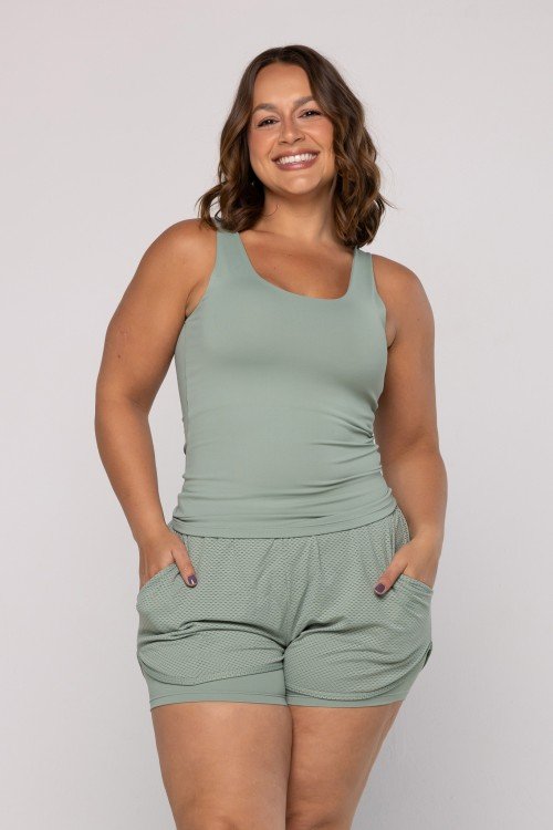Short Dry Fit com Bolso Lateral Verde Menta