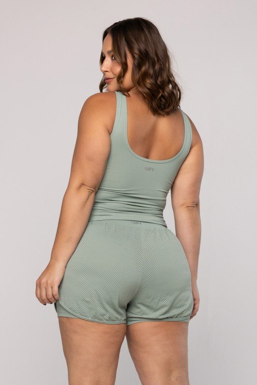 Short Dry Fit com Bolso Lateral Verde Menta