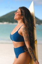Calcinha Biquini Com Pala Larga Azul