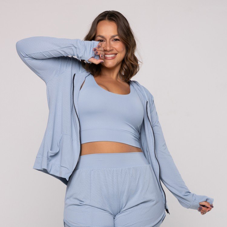Casaco Dry Fit Azul Claro
