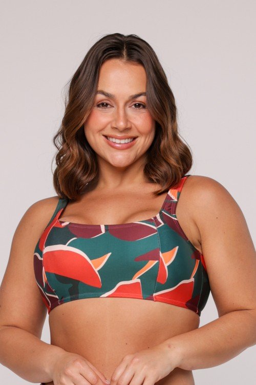 Top Biquini Decote Quadrado Estampa Vereda