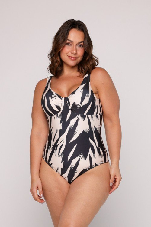 Body Maiô Decote com Franzido Estampado