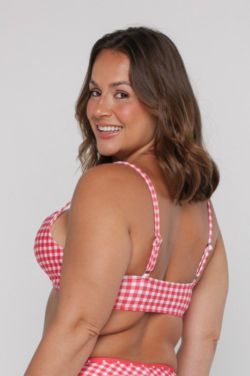 Calcinha Tanga Xadrez Vermelho