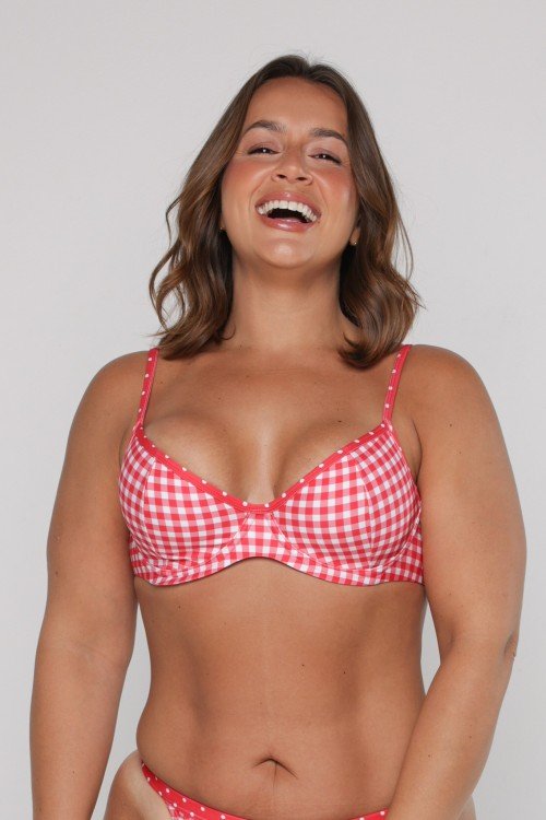 Calcinha Tanga Xadrez Vermelho