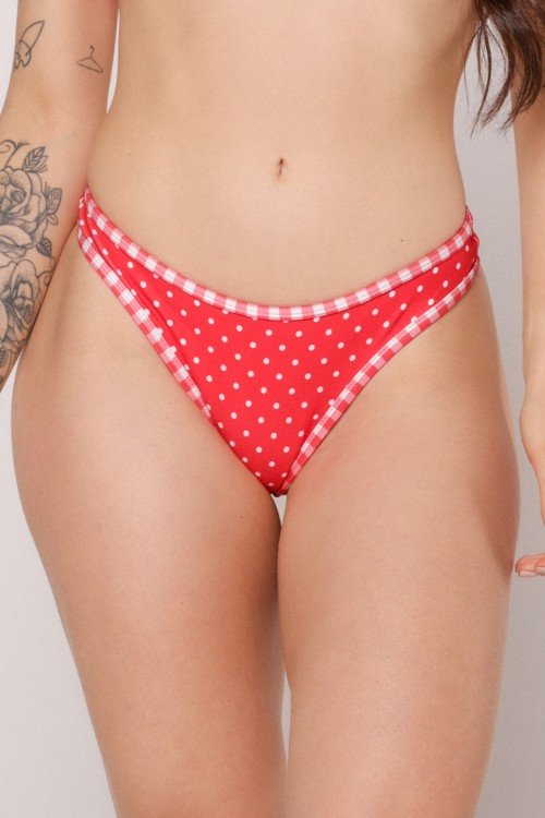 CALCINHA BÁSICA BUMBUM DUPLO POÁ VERMELHO