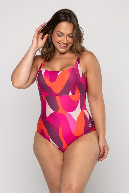 Body Maiô Decote Reto Estampado