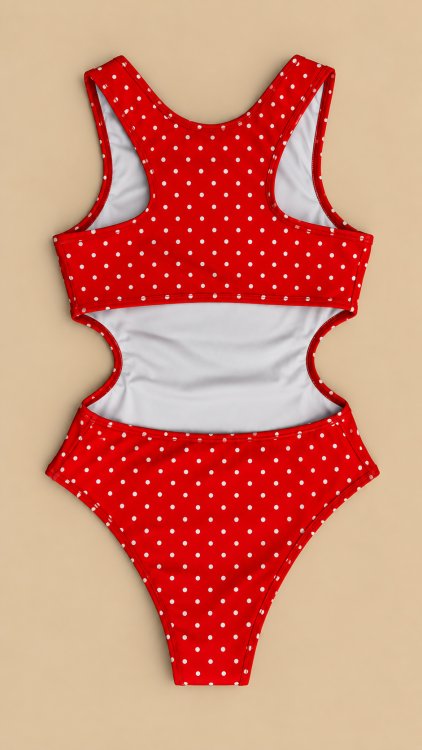 Body Maiô Infantil Engana Mamãe Poá Vermelho