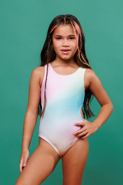 Body Maiô Infantil Engana Mamãe Com Estampa Tie Dye E204