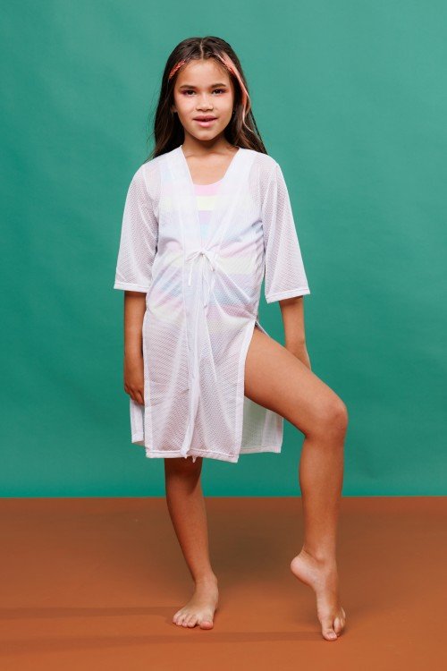 Kimono Infantil Liso Branco