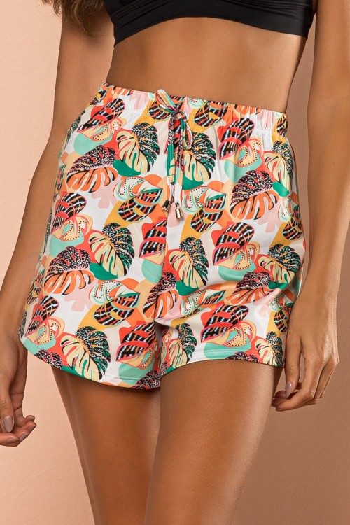 Short Com Estampa Tropical E247