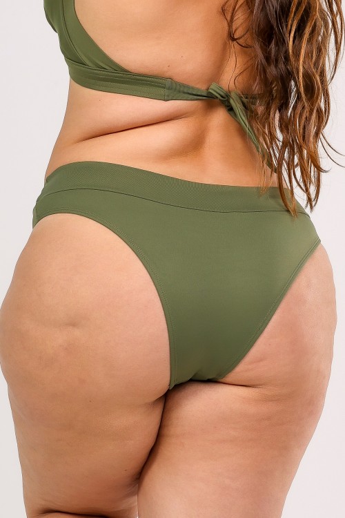 Calcinha Biquini De Cós Alto Verde Escuro
