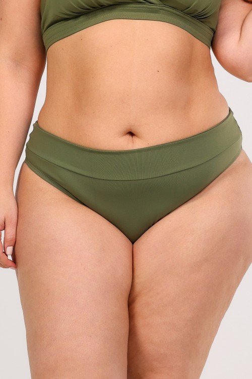 Calcinha Biquini De Cós Alto Verde Escuro