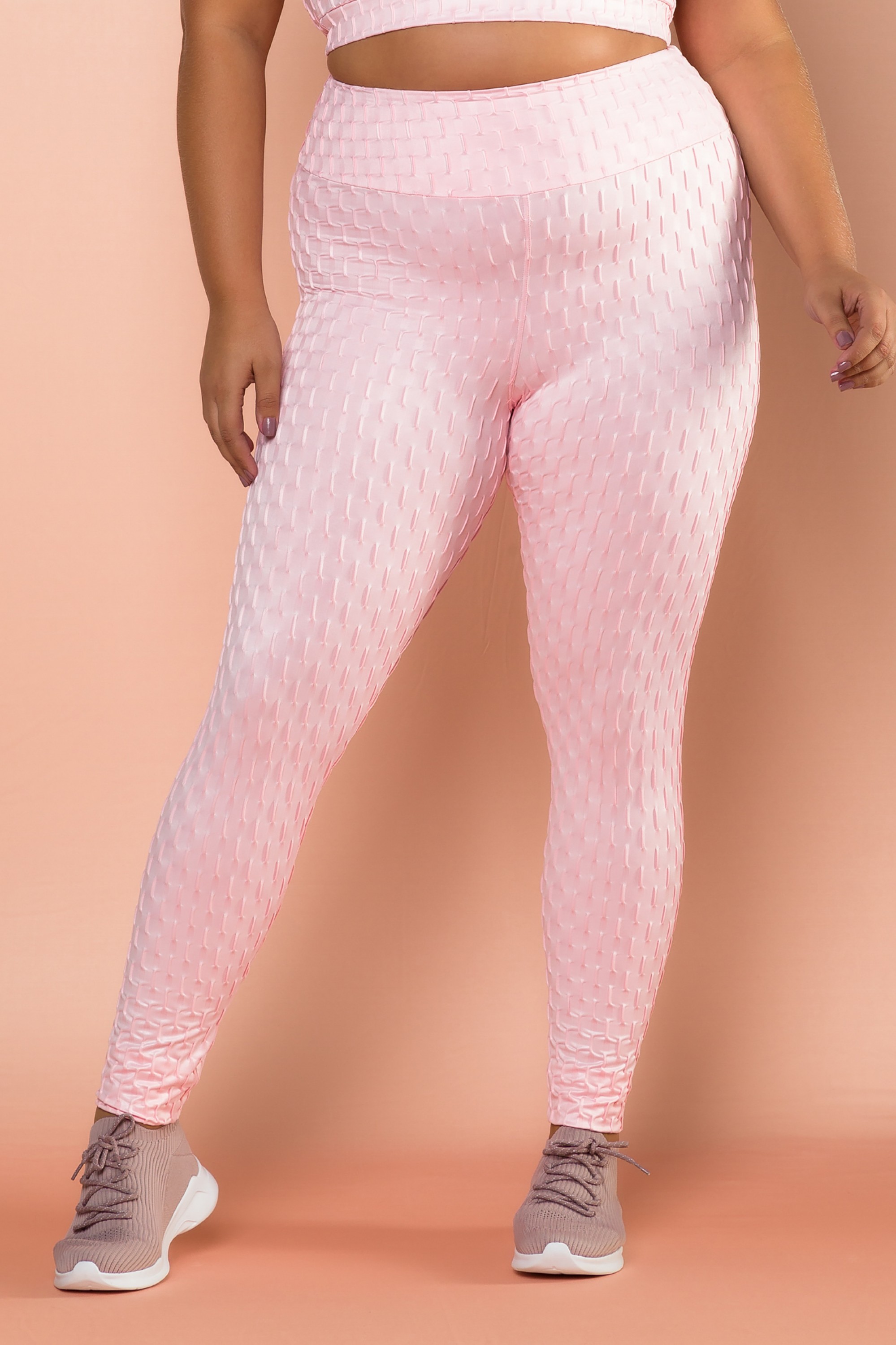 Calça Legging COM TECIDO ALTO RELEVO CIRRÊ ROSA - Hipy