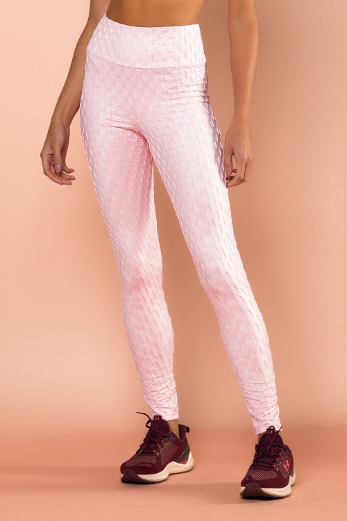 Calça Legging COM TECIDO ALTO RELEVO CIRRÊ ROSA