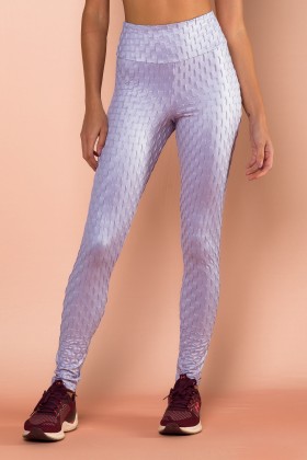 Calça Legging COM TECIDO ALTO RELEVO CIRRÊ ROXO CLARO