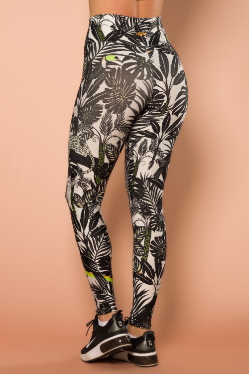 Calça Legging Sublimada com Estampa Com Detalhes Em Neon E277