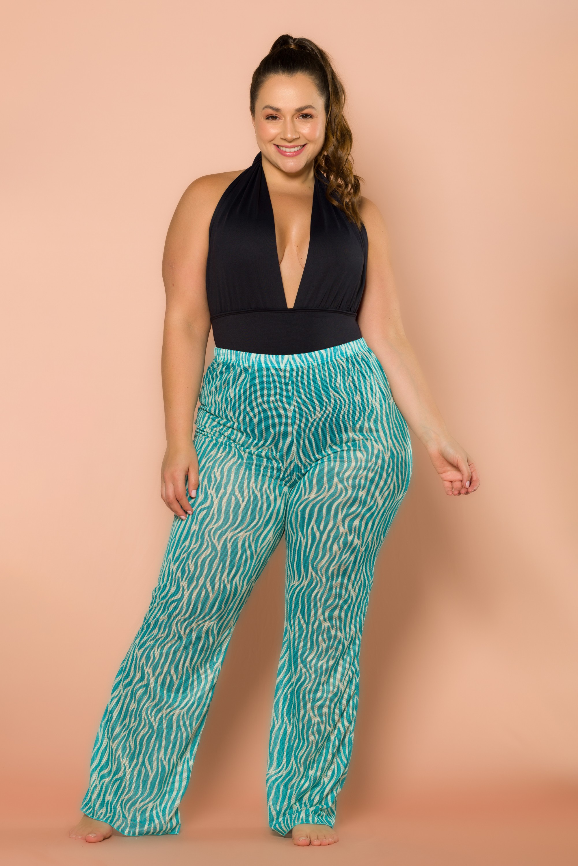 Calça de best sale listras
