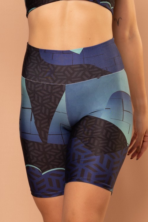 Bermuda Fitness Sublimado Estampa Wave  E278