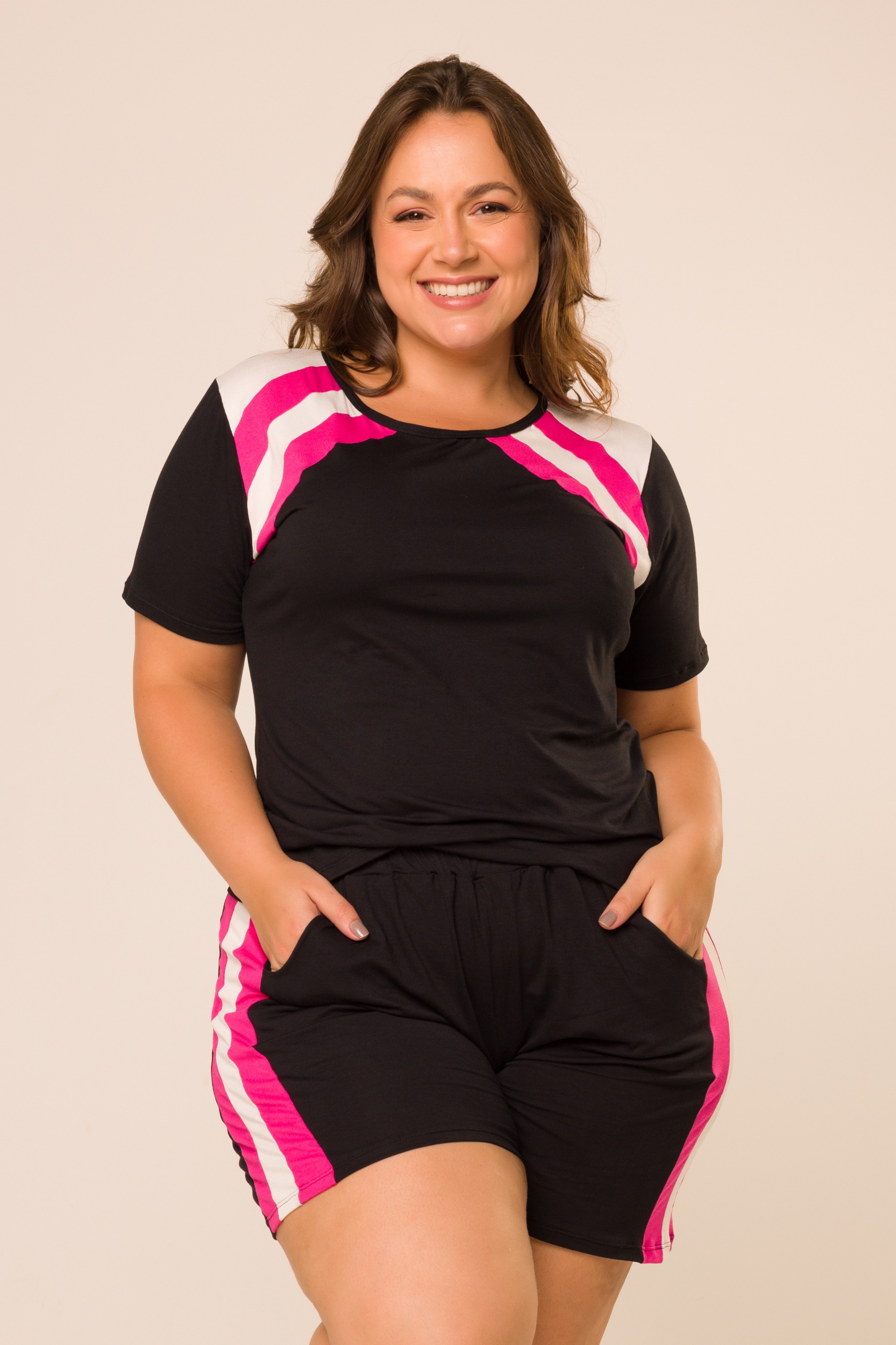 Conjunto feminino short e blusa clearance