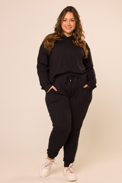 Conjunto Moletinho Calça e Blusa Preto