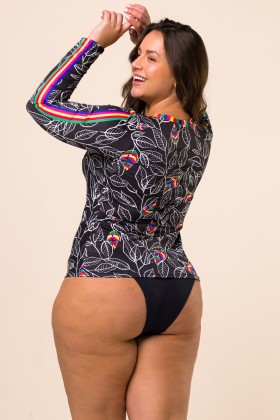 Blusa De Manga Comprida Com Proteção Uv 50+  Estampa Viva E310
