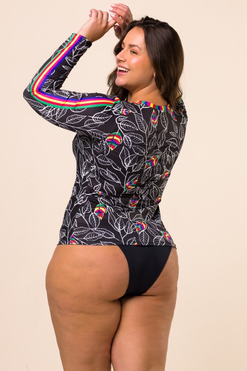 Blusa De Manga Comprida Com Proteção Uv 50+  Estampa Viva E310