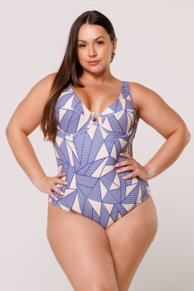 Body Maiô Com Textura E Arco Estampa Gráfico E317