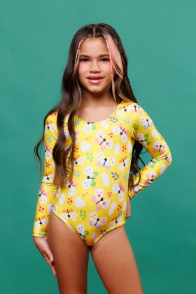 Body Maiô Infantil Manga Longa Estampa E334