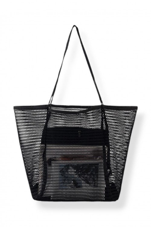 Bolsa Sacola Mesh Preto