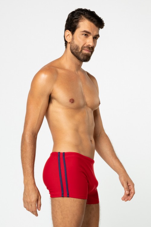 Sunga Boxer Listras Laterais Vermelho