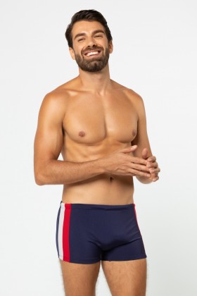 Sunga Boxer Recortes nas Laterais Azul Marinho