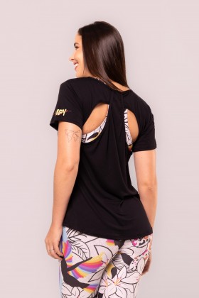 Blusa Detalhe nas Costas Viscose Preta