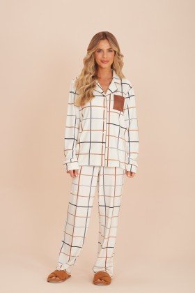 Pijama Camisaria Longo Xadrez