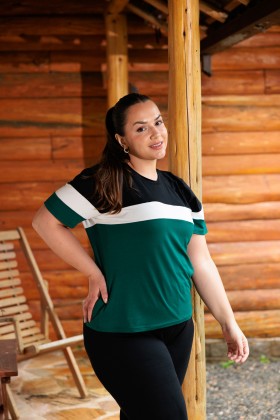 Conjunto Calça e Blusa Preta Com Verde