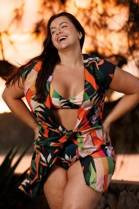 KAFTAN CURTO ESTAMPA BOTÂNICA