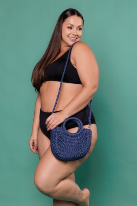 Bolsa Meia Lua Pequena Azul Marinho
