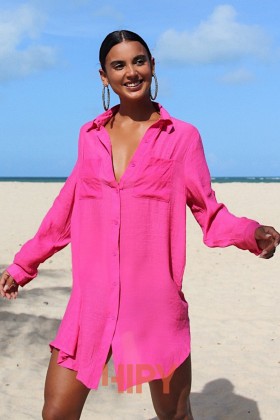 Saída de praia Chemise Rosa