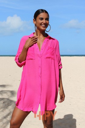 Saída de praia Chemise Rosa