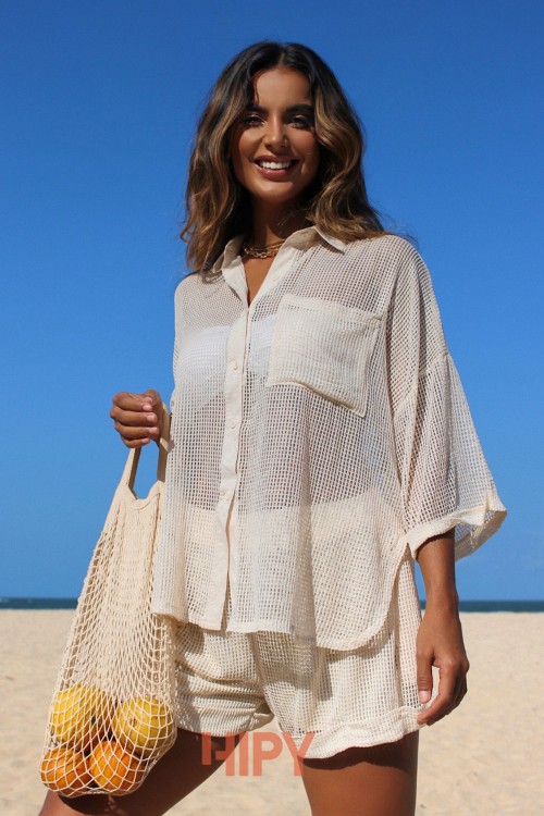 Conjunto Saída de Praia Bege