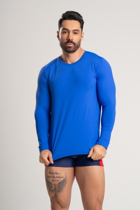 Blusa com Proteção UV50+ Azul Bic Masculina