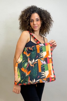 Bolsa Sacola Estampa Botânica