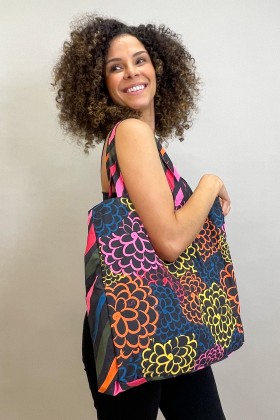 Bolsa Sacola Estampa Jardim Noturno