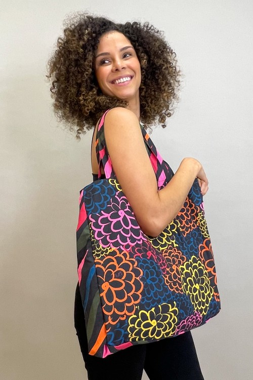Bolsa Sacola Estampa Jardim Noturno