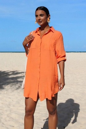 Saída de praia Chemise Laranja