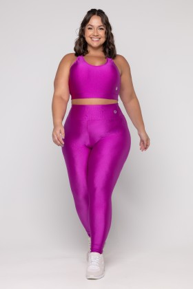Calça Legging Brilho Básica Fúcsia