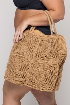 Bolsa Trançada Caramelo